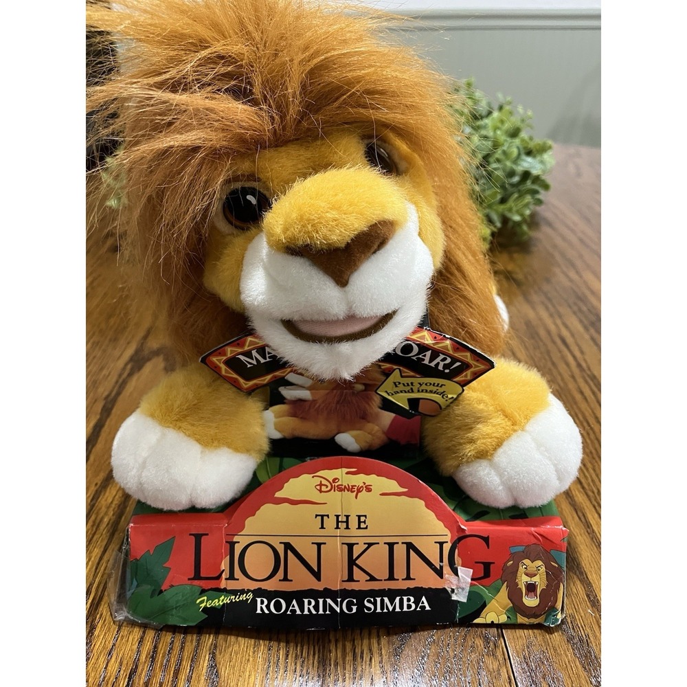 1993 DISNEY THE LION KING ROARING SIMBA STUFFED ANIMAL PLUSH TOY W TAG WORKS